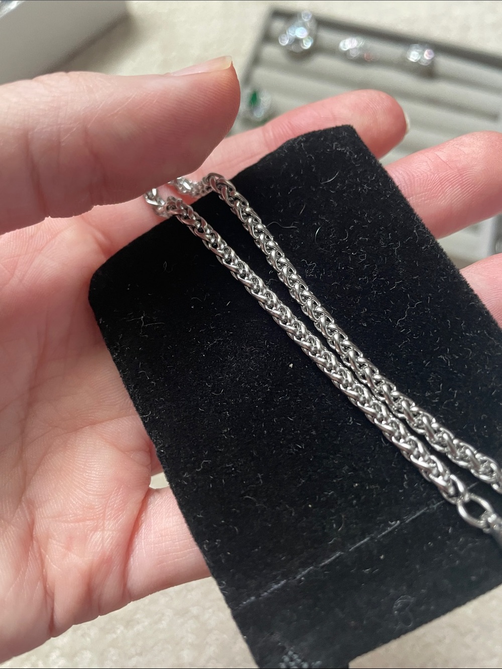 🖤5/$25 Solid stainless steel  Silver Rope Chain Bracelet wheat braid 7.5”